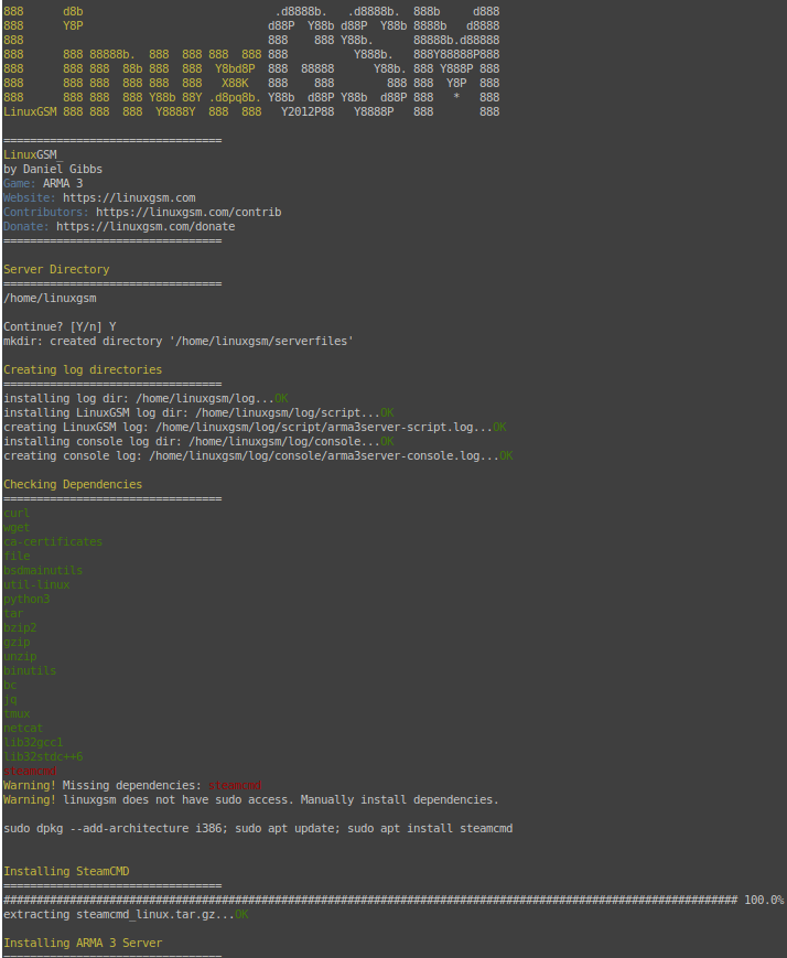 first picture of the installation process
