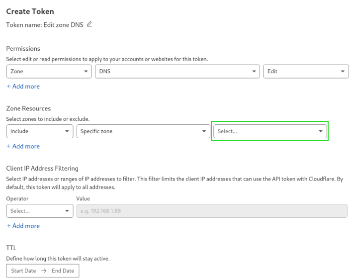 Cloudflare API Token